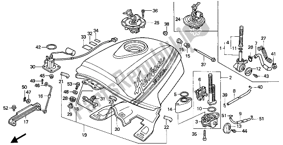 Fuel tank spare parts for Fuel tank CBR 1000F from 1988